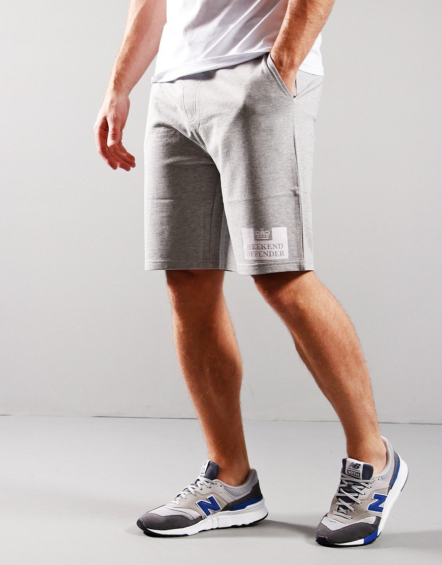 Weekend Offender Parma Sweat Short Grey Marl Terraces Menswear