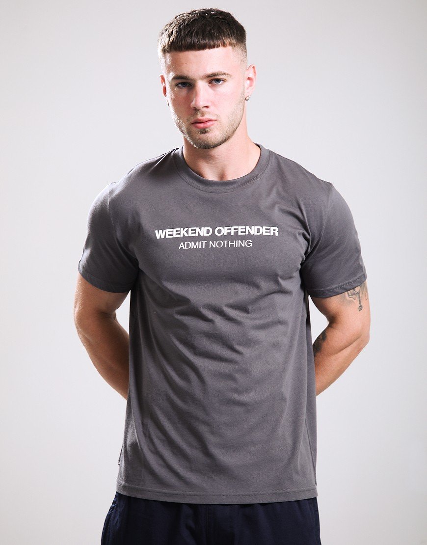 Weekend Offender Steinbeck T-Shirt Anthracite/Winter White