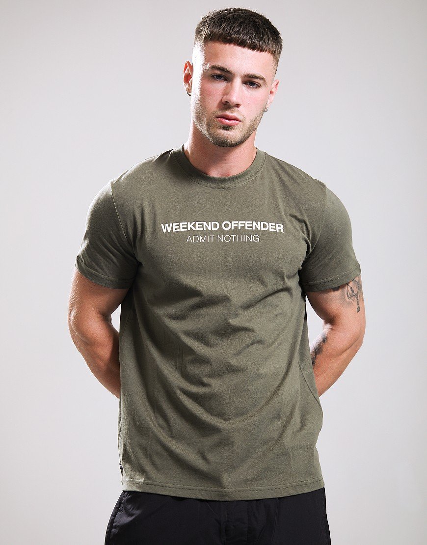 Weekend Offender Steinbeck T-Shirt Dark Green/Winter White