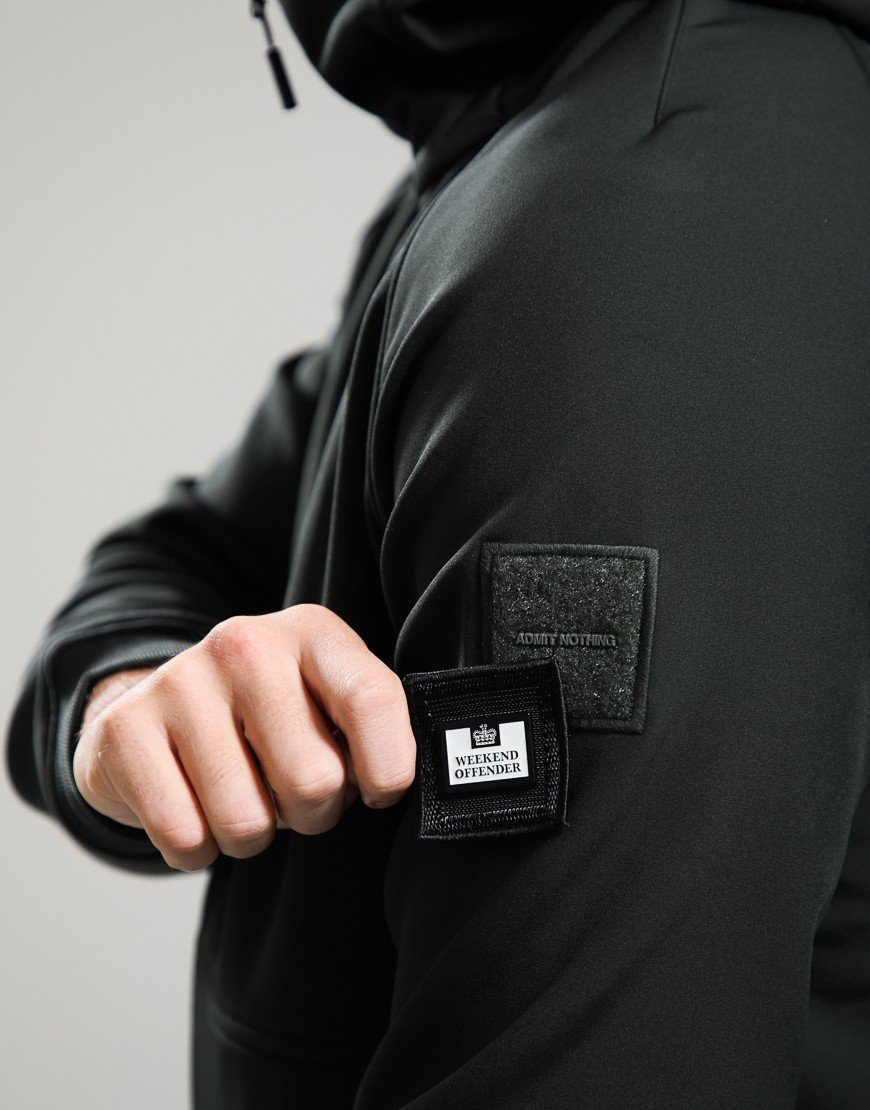 Weekend Offender Stipe Softshell Jacket Black Forest Green