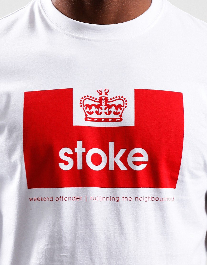 Weekend Offender Stoke Prison T-Shirt White/Red