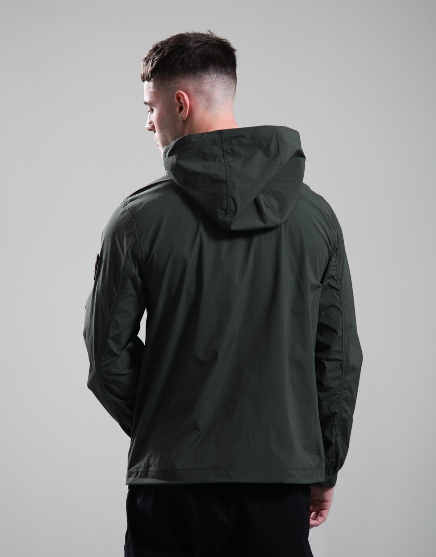Weekend Offender Temara Technical Windbreaker Jacket Black Forest Green