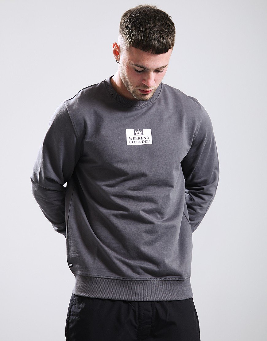 Weekend Offender The Heights Crew Sweat Anthracite/Winter White