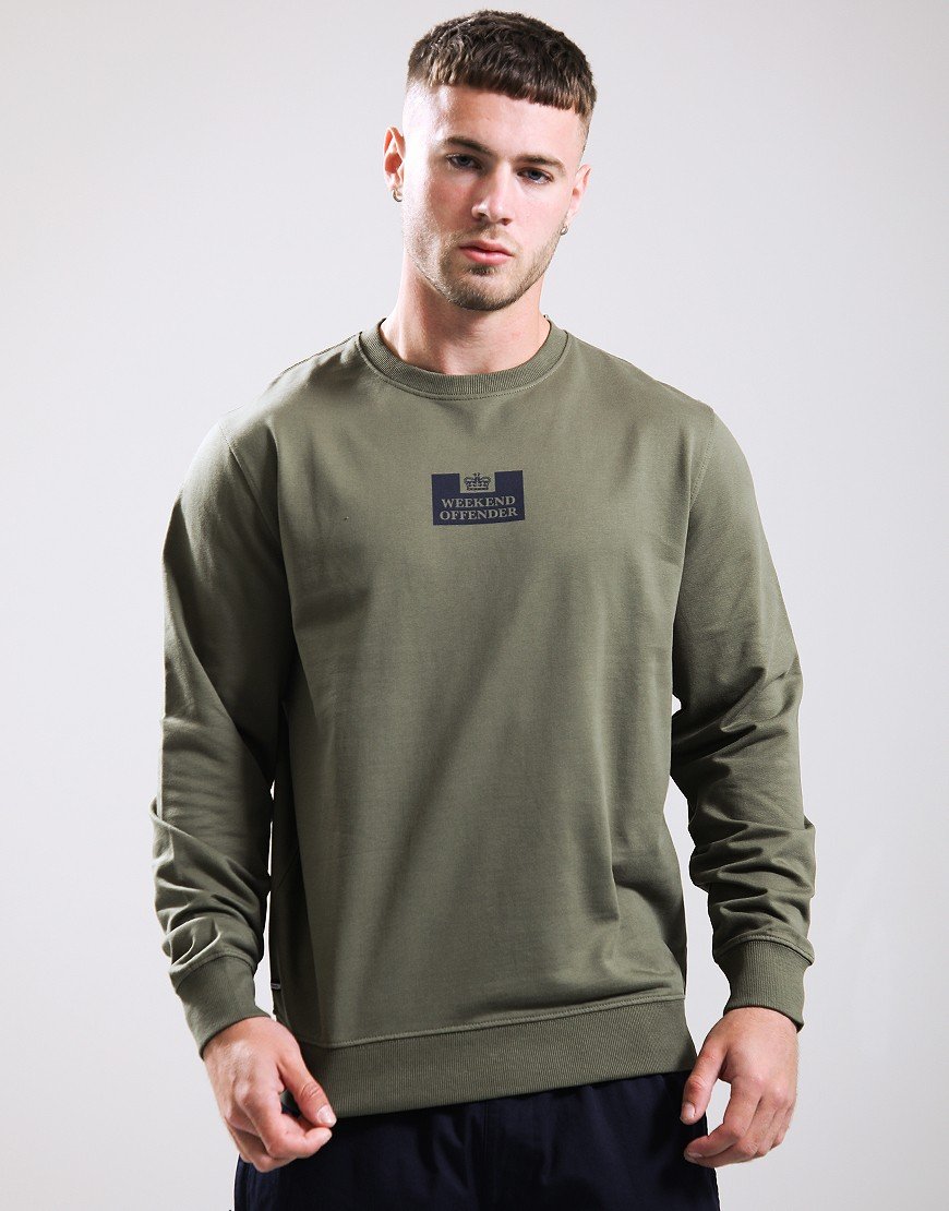 Weekend Offender The Heights Crew Sweat Dark Green/Navy