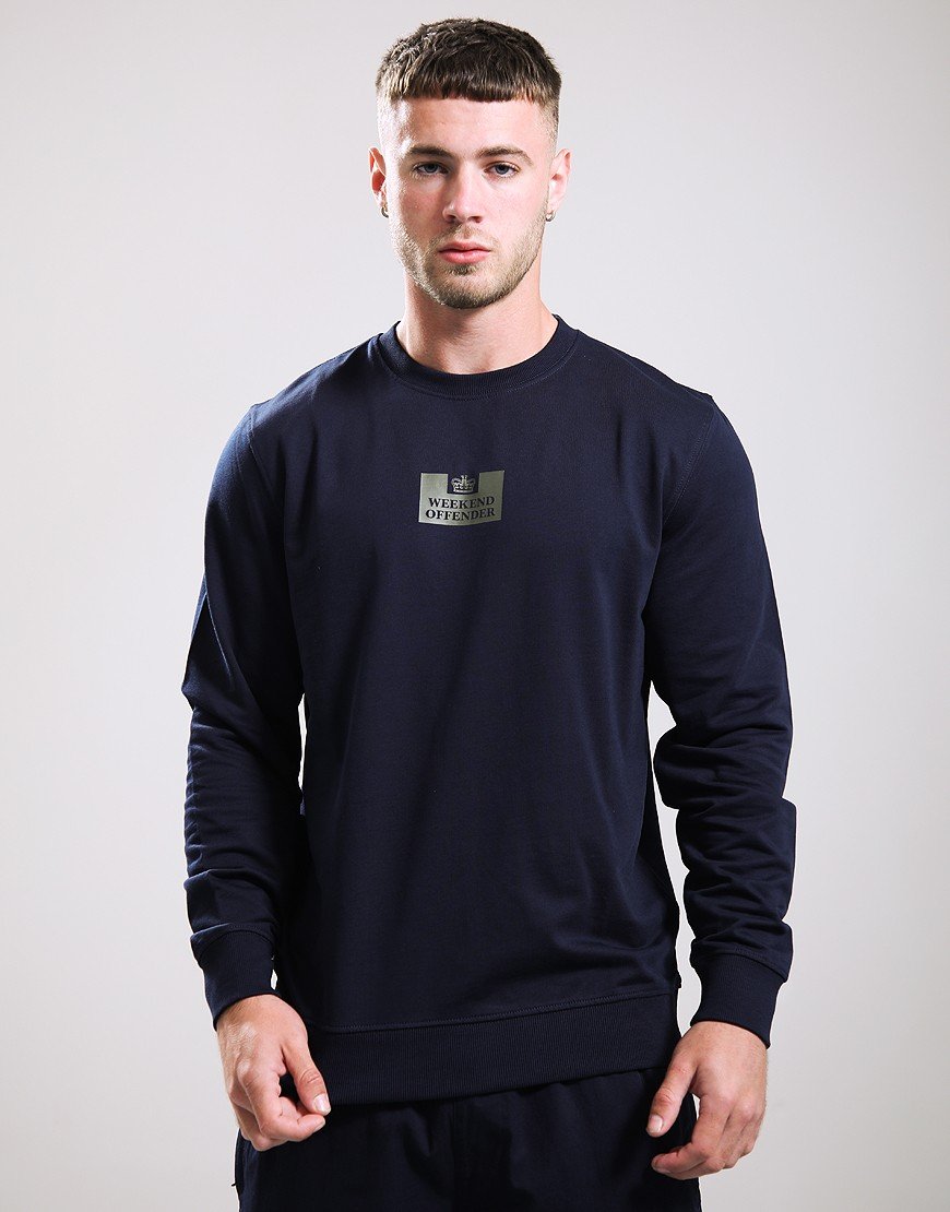 Weekend Offender The Heights Crew Sweat Navy/Dark Green