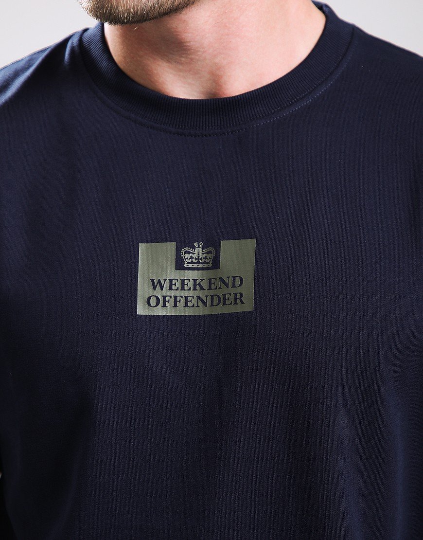 Weekend Offender The Heights Crew Sweat Navy/Dark Green