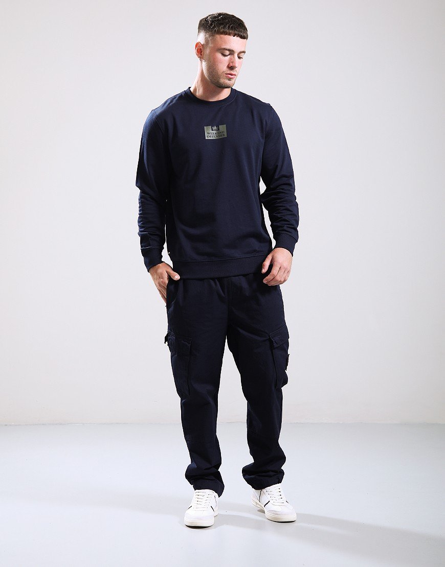 Weekend Offender The Heights Crew Sweat Navy/Dark Green