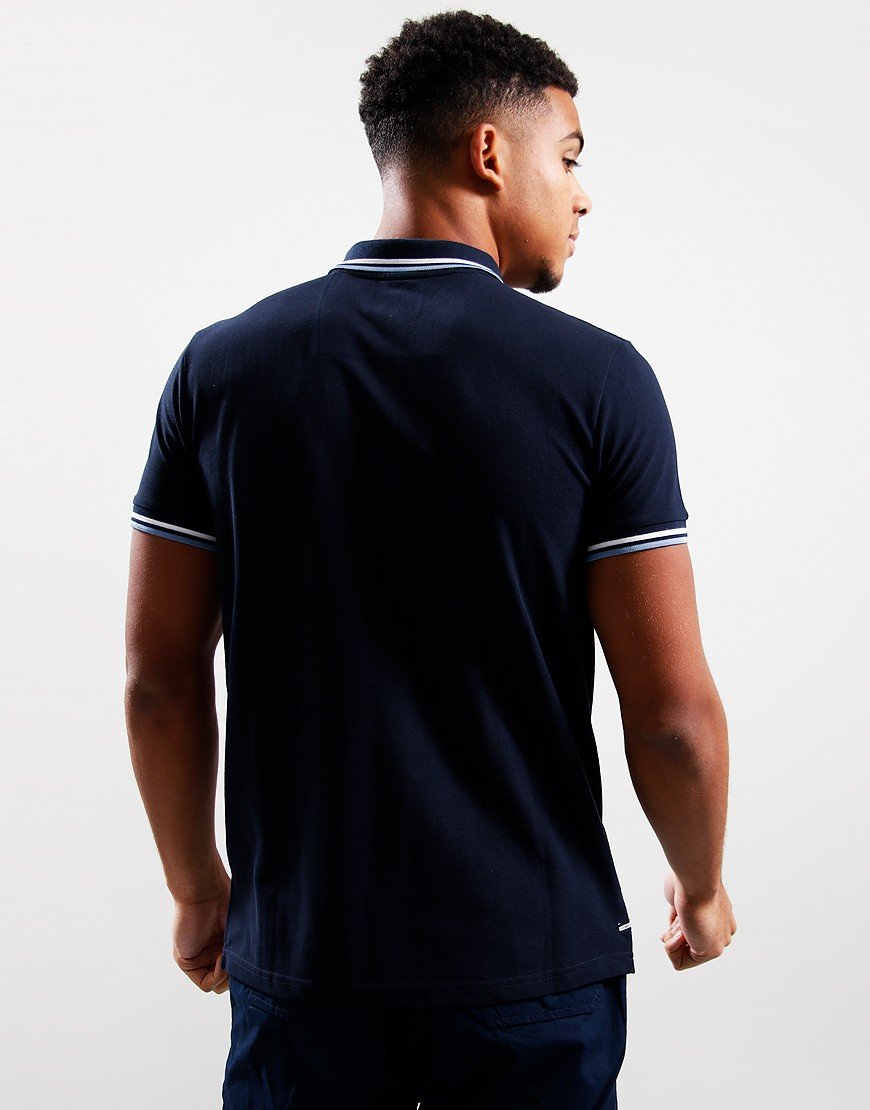 Weekend Offender Vancouver Polo Shirt Navy/Blue Haze/White