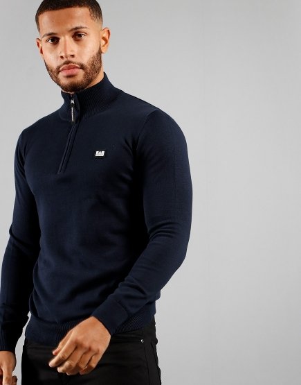 Weekend Offender Vandium Half Zip Knit Navy
