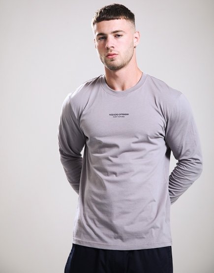 Weekend Offender Werfen Long Sleeve T-Shirt Mid Grey/Navy
