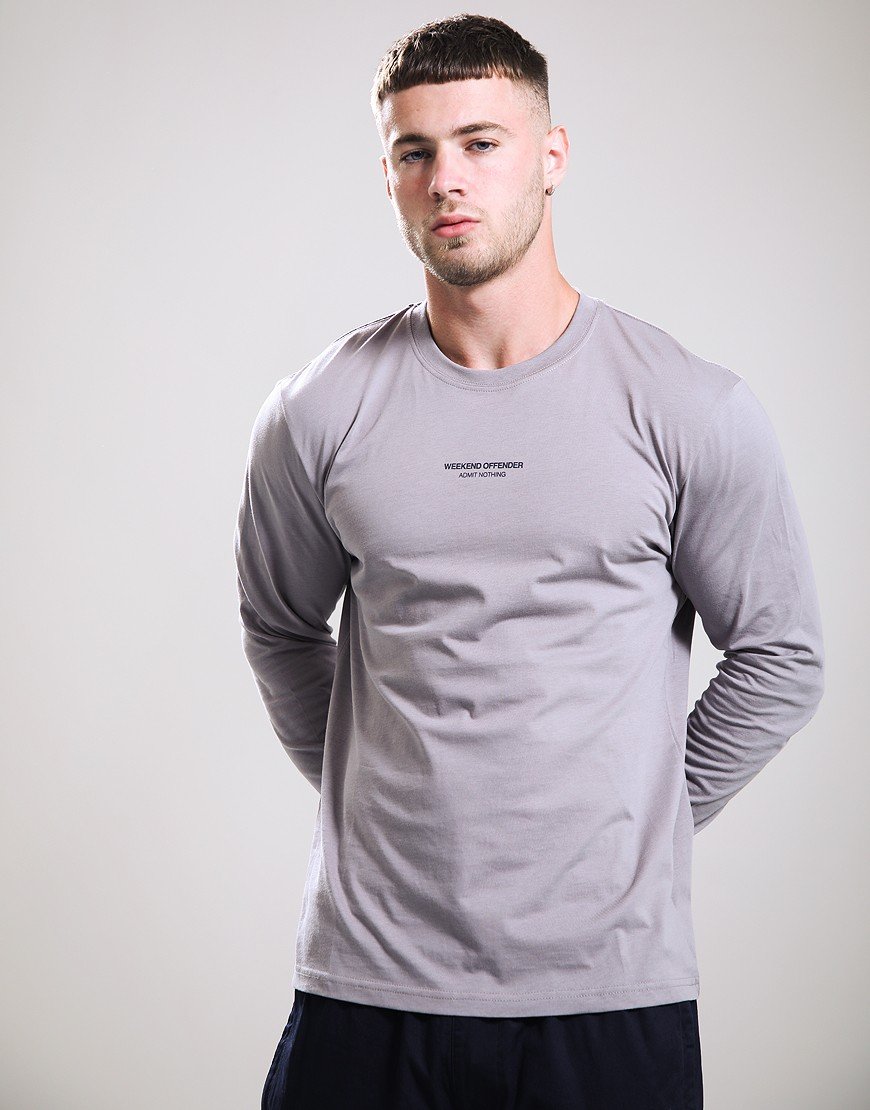 Weekend Offender Werfen Long Sleeve T-Shirt Mid Grey/Navy
