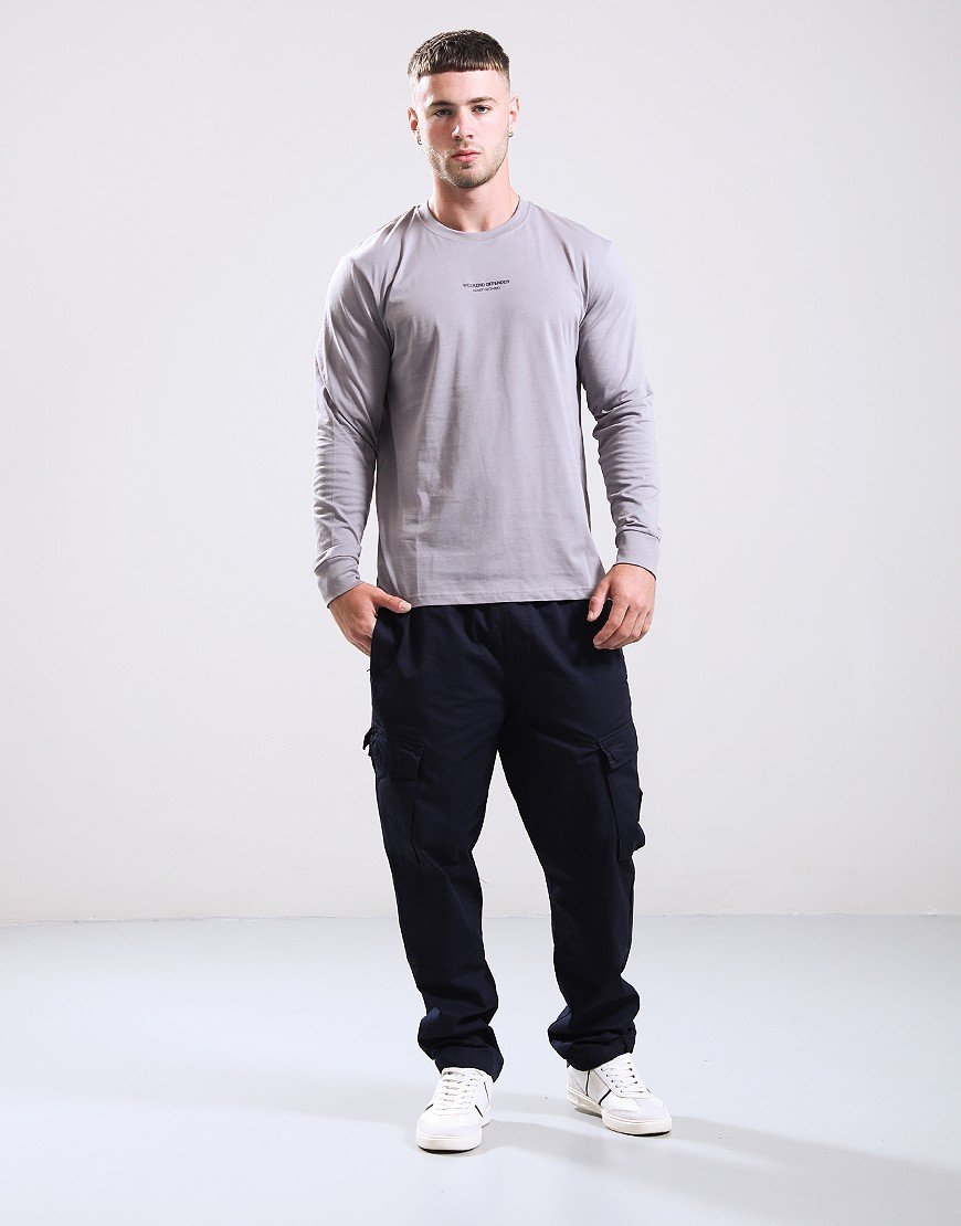 Weekend Offender Werfen Long Sleeve T-Shirt Mid Grey/Navy