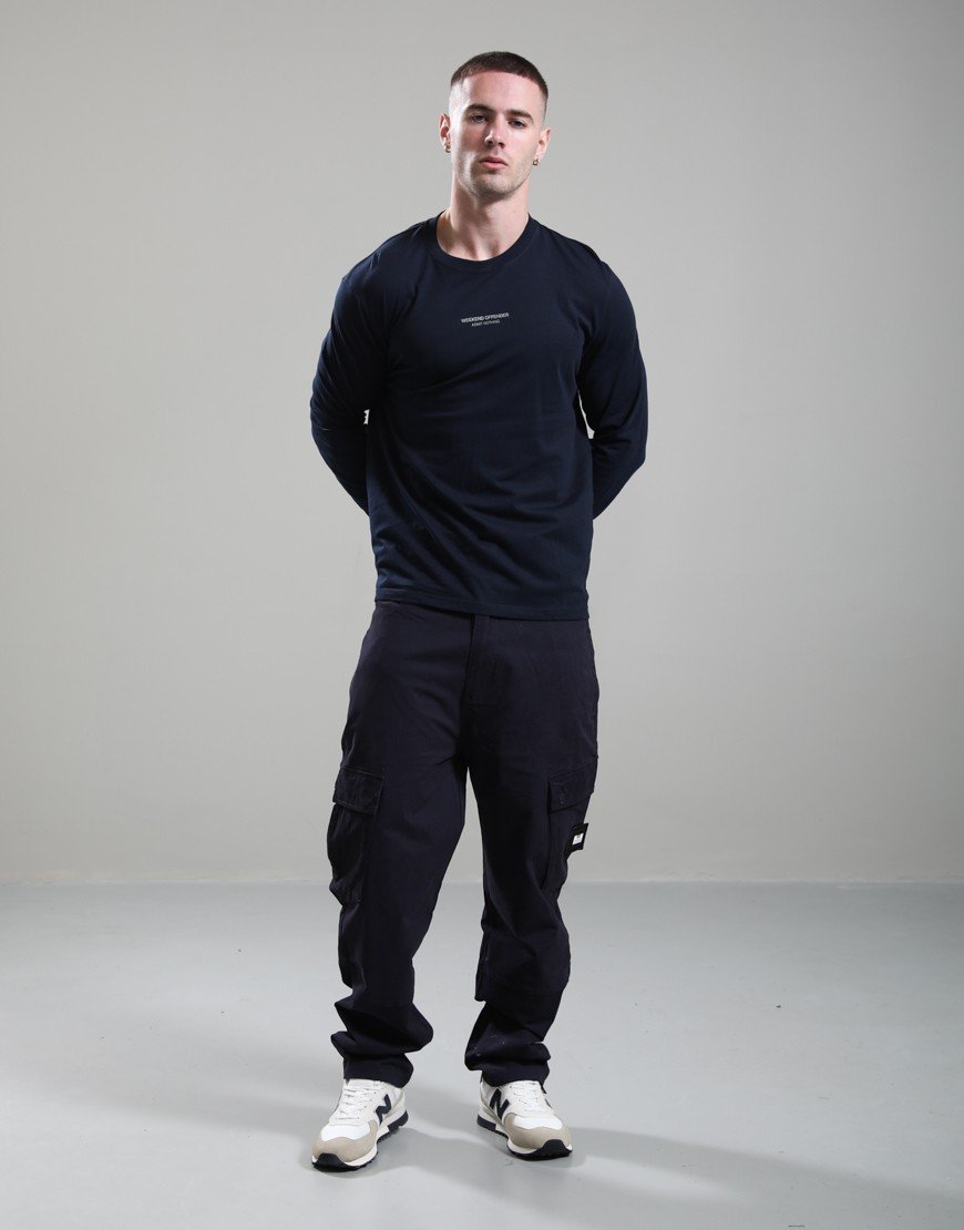 Weekend Offender Werfen Long Sleeve T-Shirt Navy/Mid Grey