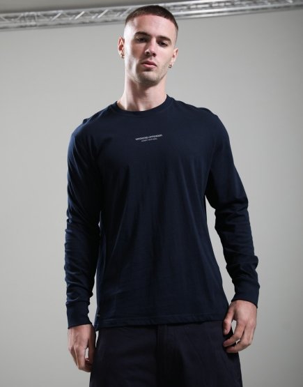 Weekend Offender Werfen Long Sleeve T-Shirt Navy/Mid Grey