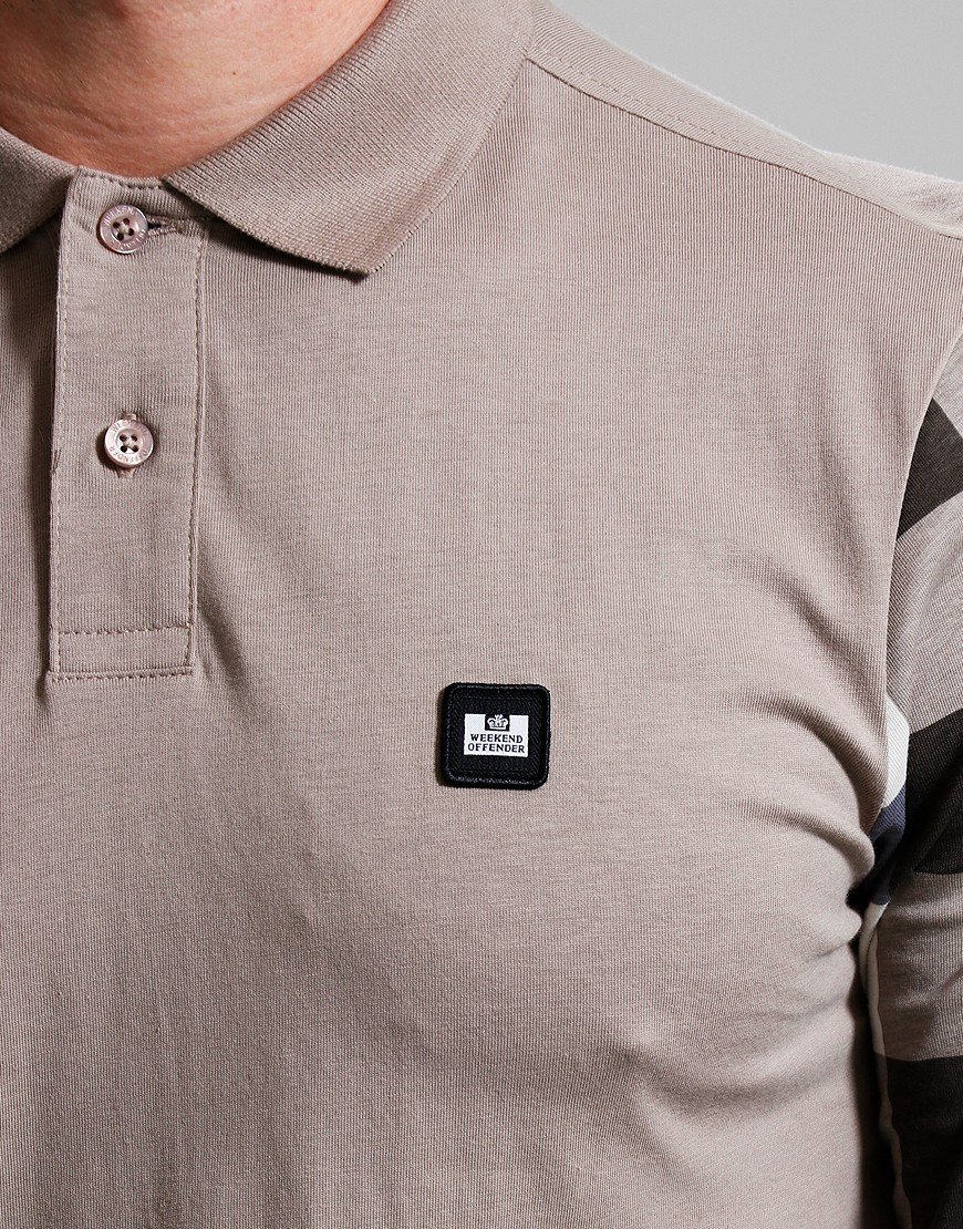 Weekend Offender Winx Long Sleeve Polo Shirt Dark Stone