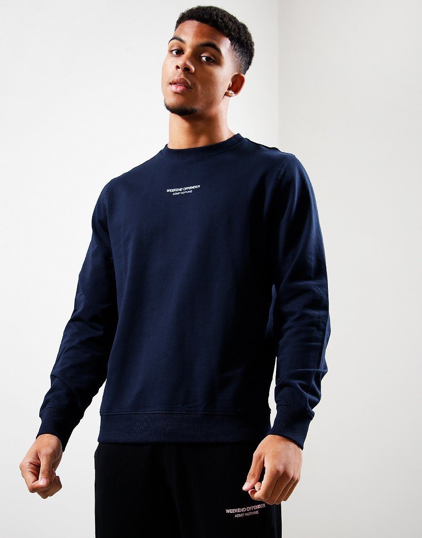 Weekend Offender WOAN Crew Sweat Navy/Blue Haze