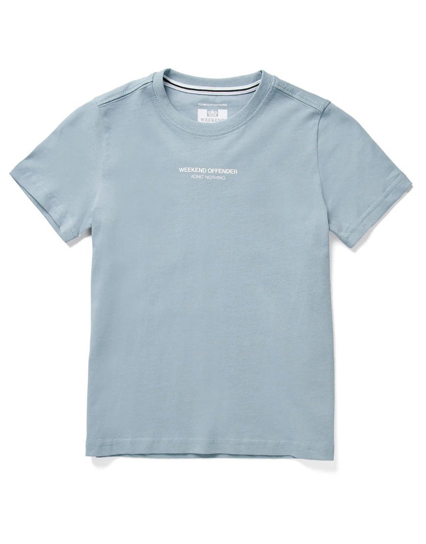 Weekend Offender Kids Millergrove T-Shirt Blue Tormaline/White