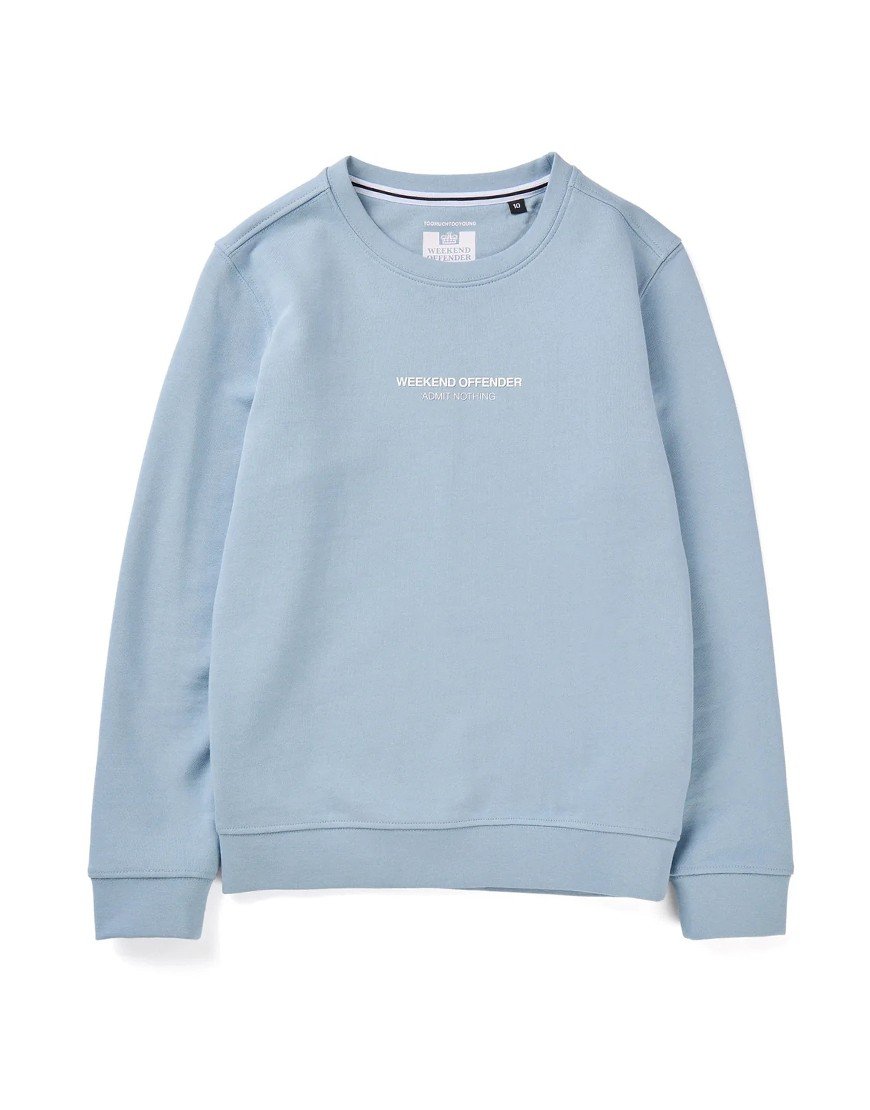 Weekend Offender Kids Raval Sweat Blue Tormaline/White
