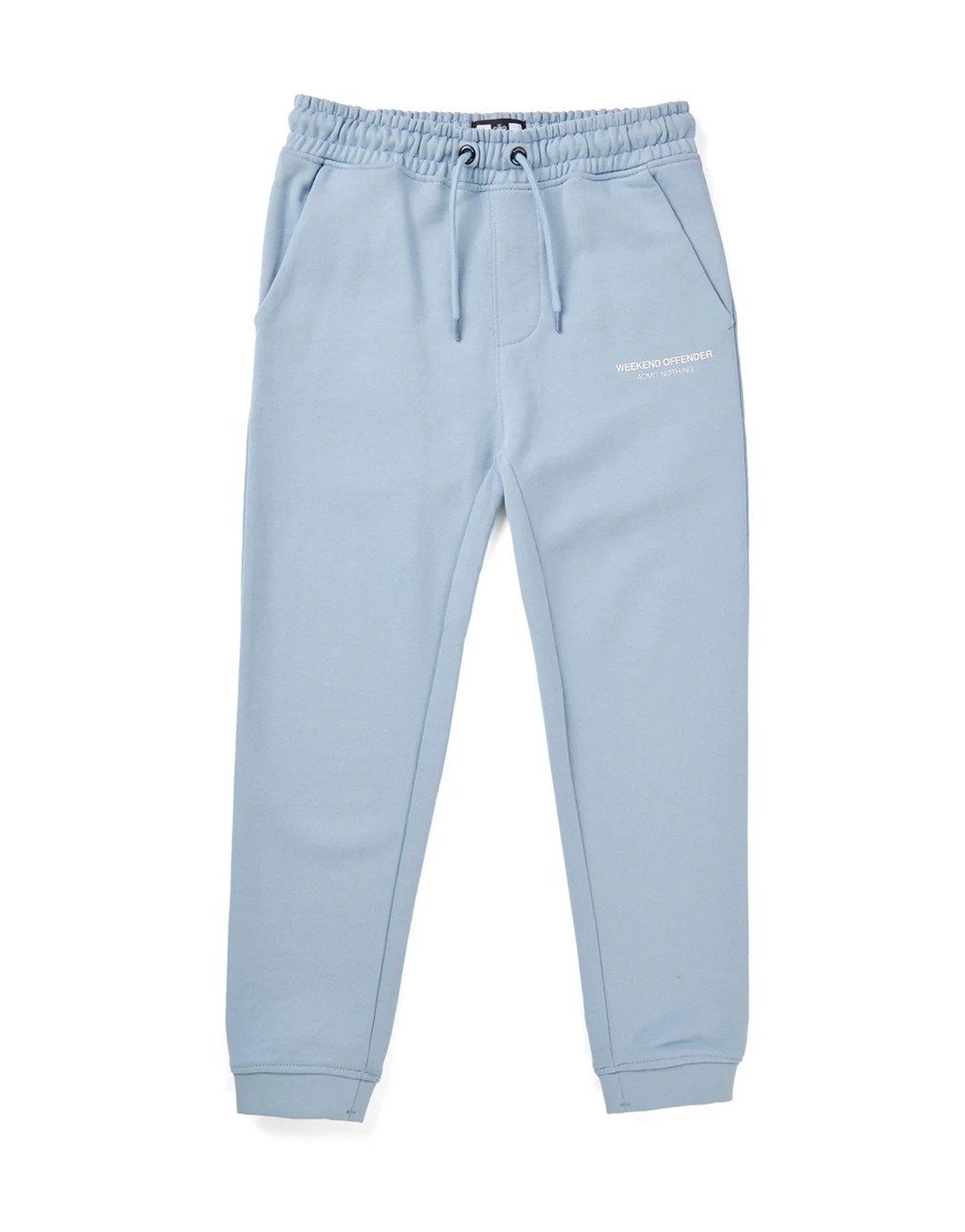 Weekend Offender Kids Santana Track Pants Blue Tormaline/White