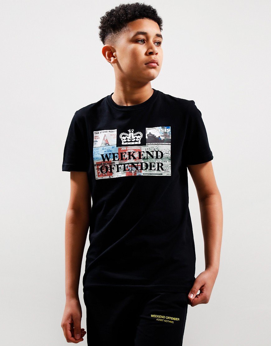 Weekend Offender Kids Tickets T-Shirt Black