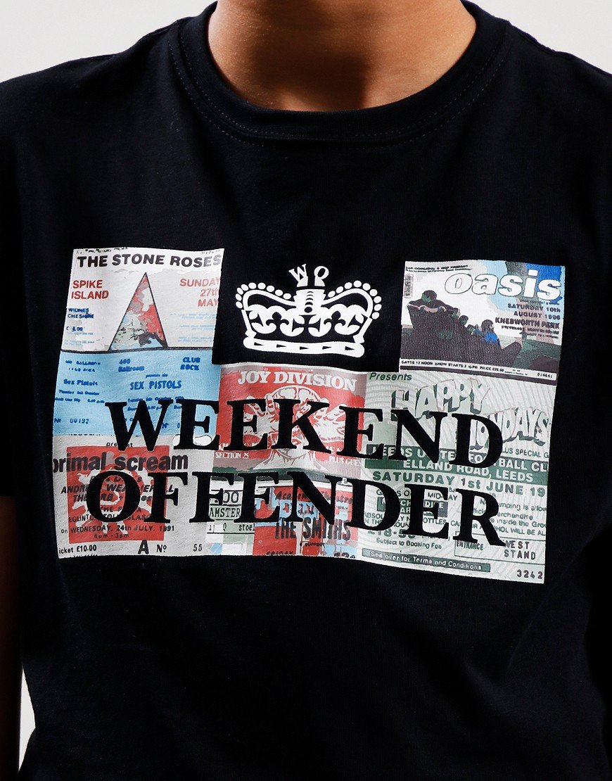 Weekend Offender Kids Tickets T-Shirt Black