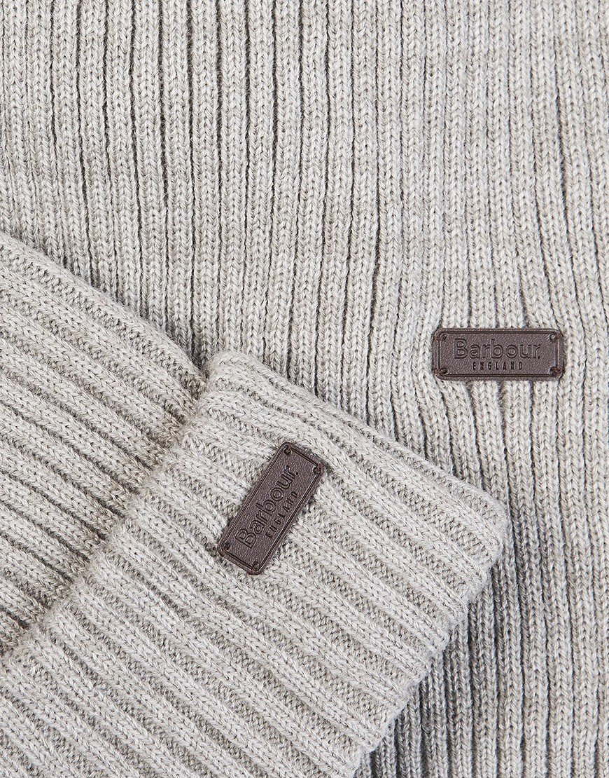 Barbour Crimdon Beanie & Scarf Grey Terraces Menswear