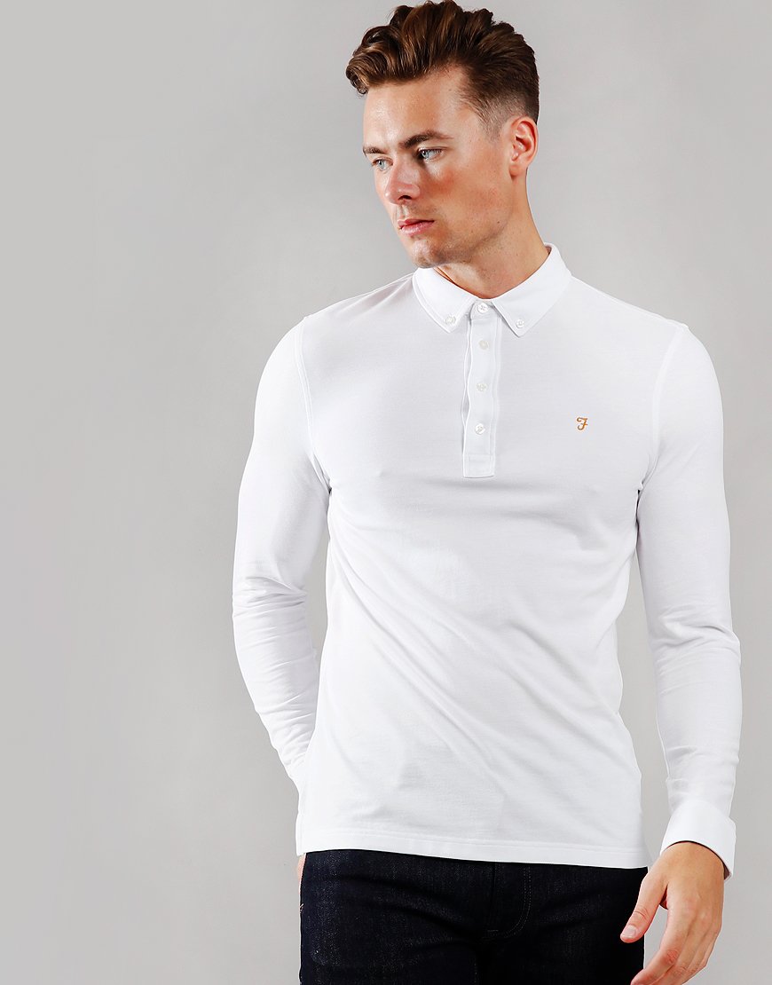 white long sleeve polo with jeans