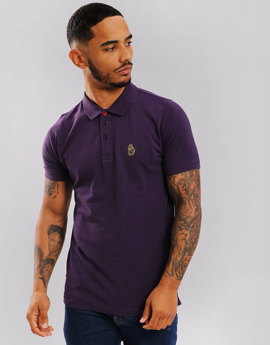 Luke 1977 Williams Polo Shirt Bright Purple - Terraces Menswear