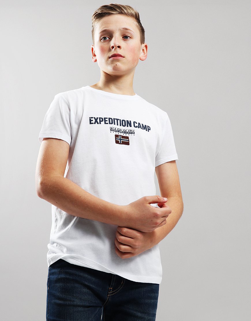 T-Shirt NAPAPIJRI K Syllo Per Bambini E Ragazzi – Manica Corta, Colore Scuro, 100% Cotone